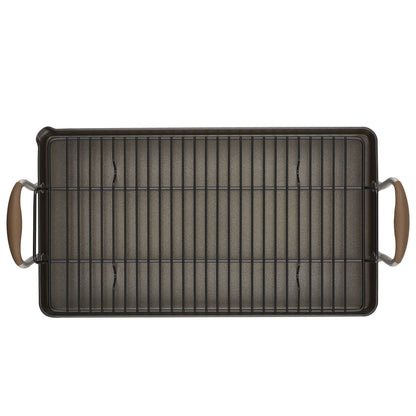 10 x 18-Inch Double Burner Griddle with Multi-Purpose Rack