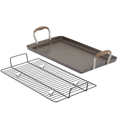10 x 18-Inch Double Burner Griddle with Multi-Purpose Rack